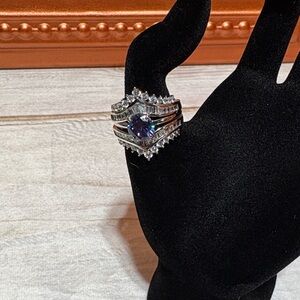 JTV Silver Ring with Purple Gemstone